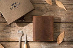 Cool Leather Vintage Mens Slim Small Wallets Zipper billfold Wallets for Men - imessengerbags