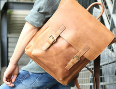 Cool Leather Mens Backpack Travel Backpack Laptop Backpack for men