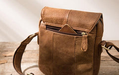 Cool Leather Small Mens Messenger Bags Shoulder Bags for Men