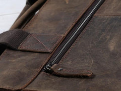 Vintage Coffee Leather Mens Briefcases Work Bag Laptop Bag Business Bag for Men - imessengerbags