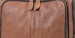 Cool Leather Brown Mens Messenger Bags Vintage Shoulder Bag  for Men