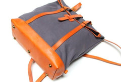 Canvas Leather Mens Backpack Travel Backpacks Laptop Backpack for men - imessengerbags