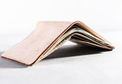 Vintage Handmade Leather Mens Small Wallet Bifold Wallet for Men - imessengerbags