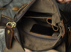 Mens Leather Small Side Bag COURIER BAGs Waist Pouch Holster Belt Case Belt Pouch for Men - imessengerbags