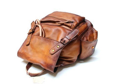 Handmade Cool Leather Mens Backpack Travel Backpacks Laptop Backpack for men
