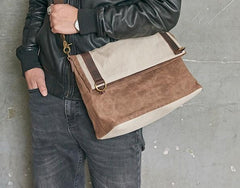 Mens Canvas Gray Cool Courier bag Messenger Bag Canvas Side Bag for Men