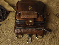 Mens Leather Small Side Bag COURIER BAG Waist Pouch Holster Belt Case Belt Pouch for Men