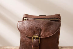Cool Leather Coffee Belt Pouches Mens Waist Bag Shoulder Bag for Men - imessengerbags