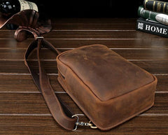 Cool Leather Mens Sling Shoulder Bag Sling Bags Chest Bag Sling Backpack for men