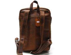 Cool Brown Leather Mens Backpack Travel Backpacks Laptop Backpack for men - imessengerbags