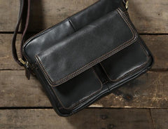 Handmade Leather Mens Cool Shoulder Bag Messenger Bag Chest Bag Bike Bag Cycling Bag for men - imessengerbags