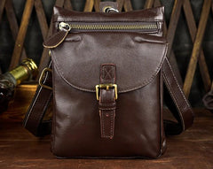 Cool Mens Leather Side Bag Belt Pouch Holster Belt Case Pack Waist Pouch for Men