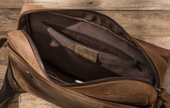 Cool Leather Coffee  Mens Messenger Bags Vintage Shoulder Bags  for Men