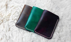 Mens Leather Slim Front Pocket Wallets Leather Cards Wallet for Men - imessengerbags