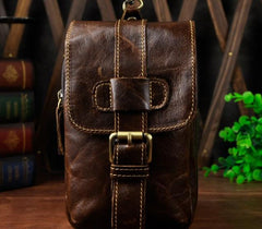 Small Mens Leather Belt Pouch Holsters Belt Case Cell Phone Waist Pouch for Men