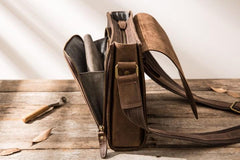 Cool Brown Vintage Leather Mens Messengers Bag Shoulder Bag for Men
