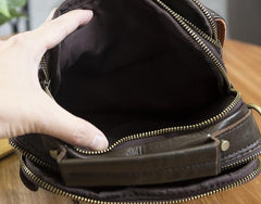 Cool Leather Mens Small Side Bag Messenger Bag Shoulder Bags for Men - imessengerbags