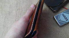 Vintage Leather Mens Slim Front Pocket Bifold Small Wallets Card Wallet for Men - imessengerbags