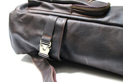 Black Coffee Mens Leather Backpacks Travel Backpacks Laptop Backpack for men - imessengerbags
