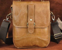 Cool Vintage Leather Mens Small Side Bag Messenger Bag Shoulder Bags for Men