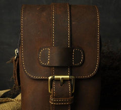 Small Mens Leather Belt Pouch Holsters Belt Case Cell Phone Waist Pouch for Men