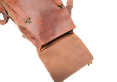 Cool Coffee Mens Leather Backpacks Travel Backpacks Laptop Backpack for men - imessengerbags