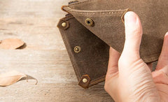 Cool Canvas Leather Mens Bifold Long Cards Wallet Long Wallet for Men - imessengerbags