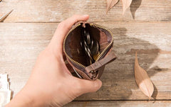 Leather Mens Card Holders Slim Front Pocket Wallet Coin Wallet for Men - imessengerbags