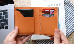 Cool Leather Mens Small Wallets Front Pocket Wallet Slim Wallet for Men - imessengerbags