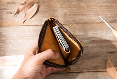 Cool Leather Mens Front Pocket Wallet Vintage Small Wallets for Men - imessengerbags