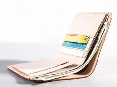 Vintage Handmade Leather Mens Small Wallet Bifold Wallet for Men - imessengerbags