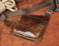 Leather Mens Chest Bag Sling Bag Sling Shoulder Bag Sling Backpacksfor men - imessengerbags