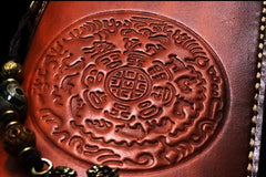Handmade Leather Mens Tibetan Chain Biker Wallet Cool Leather Wallet Long Clutch Wallets for Men - imessengerbags