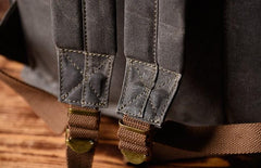 Oil Wax Canvas Mens Cool Backpack Bag Sling Bag Large Travel Bag Hiking Bag for Men