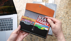 Cool Handmade Mens Leather Long Wallet Envelope Long Bifold Wallet for Men - imessengerbags