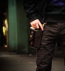 Leather Belt Pouch Mens Small Cases Waist Bag Hip Pack Belt Bag Fanny Pack Bumbag for Men - imessengerbags