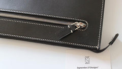 Cool Handmade Leather Mens Wristlet Bag Clutch Zipper Clutch for Men