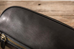 Black Leather Fanny Packs Mens Waist Bag Hip Pack Belt Bag for Men - imessengerbags