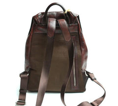 Coffee Leather Mens Backpack Travel Backpack Laptop Backpacks for men