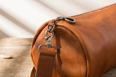 Cool Leather Mens Barrel Shoulder Bags Messenger Bags for Men