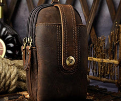 Mens Small Leather Holster Belt Case Belt Pouch Cell Phone Waist Pouch for Men - imessengerbags