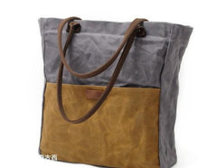 Mens Waxed Canvas Tote Bag Canvas Shopper Bag Canvas Shoulder Bag for Men