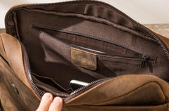 Cool Leather Coffee  Mens Messenger Bags Vintage Shoulder Bags  for Men