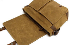 Mens Waxed Canvas Side Bag Canvas Courier Bag Shoulder Bag for Men
