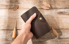 Vintage Slim long Wallets Leather Mens Coffee Wallet Long Wallet for Men - imessengerbags