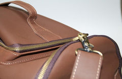 Mens Leather Barrel Backpack Cool Travel Bag Weekender Bag for men - imessengerbags