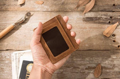 Leather Mens Slim Card Holder Front Pocket Wallets Card Wallet for Men - imessengerbags