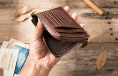 Leather Mens Slim Card Holder Front Pocket Wallets Card Wallets for Men - imessengerbags