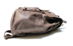 Cool Coffee Mens Leather Backpack Travel Backpacks Laptop Backpacks for men - imessengerbags