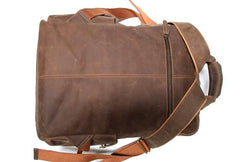 Vintage Coffee Mens Leather Backpacks Travel Backpacks Laptop Backpack for men